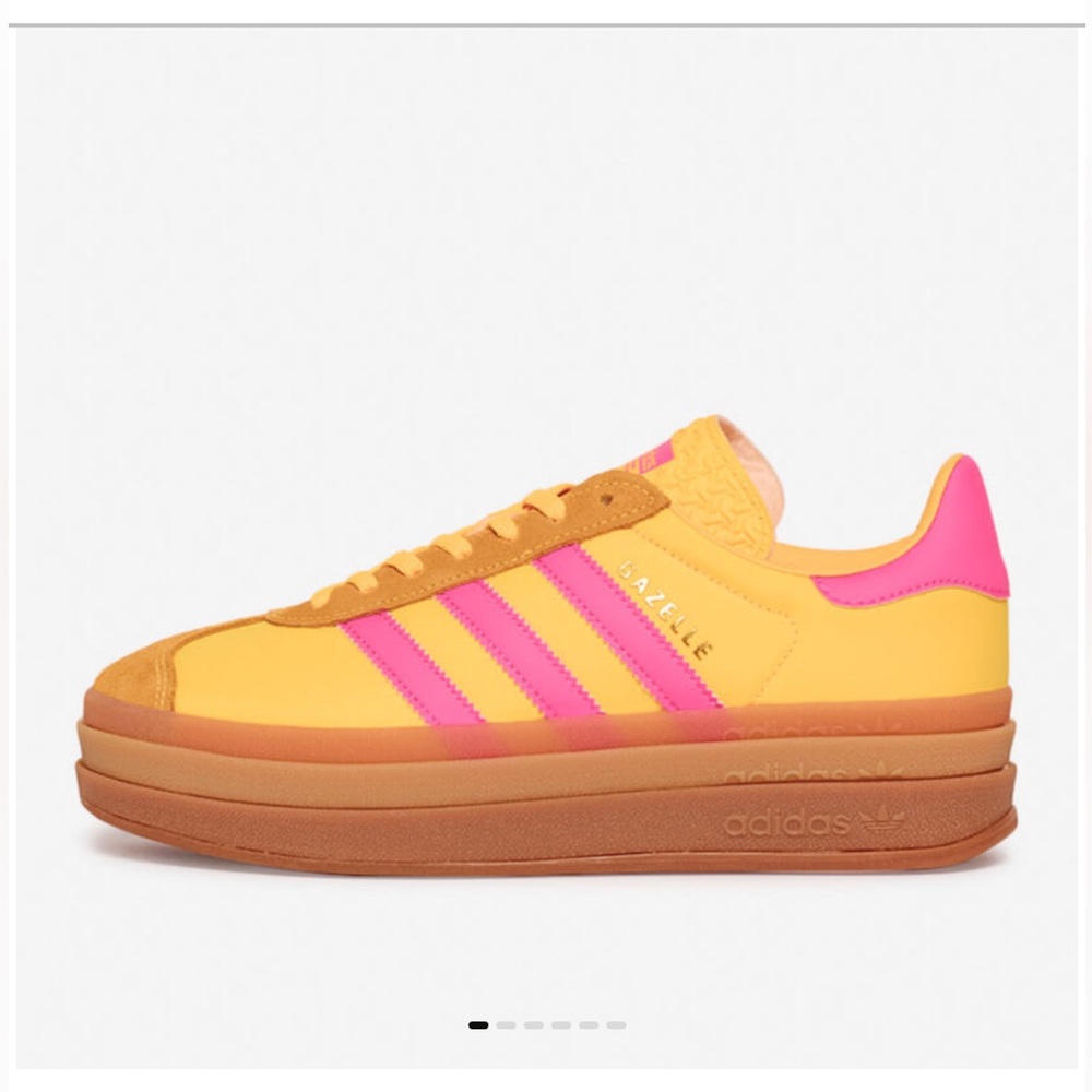 Adidas Gazelle Bold Yellow and Pink Sneakers